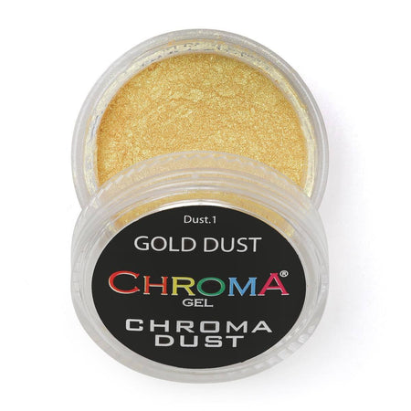 Chroma Dust No.1 Gold Dust Chrome Powder - Mirror Nails 2g - Chroma Gel