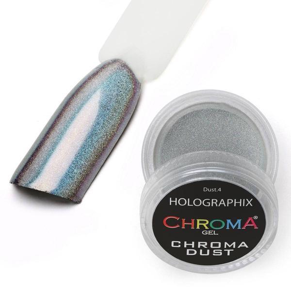 Chroma Dust No.4 Holographix Chrome Powder - Mirror Nails 1g - Chroma Gel