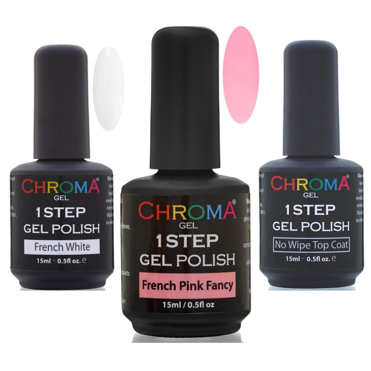 Chroma Gel 1 Step Fancy French Manicure Gel Polish SET - Chroma Gel