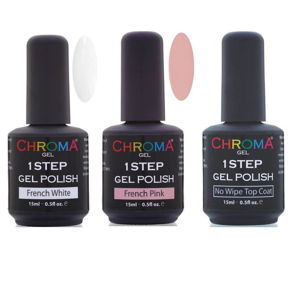 Chroma Gel 1 Step French Manicure Gel Polish SET - Chroma Gel