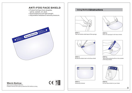 Face Shield Pack of 10 - Chroma Gel