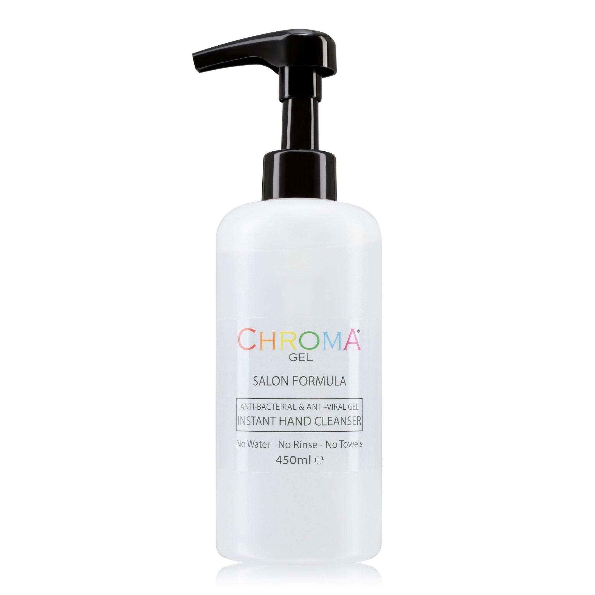 Professional Salon Formula Sanitising Hand Gel with 70% Alcohol 450ml Salon Size - Chroma Gel