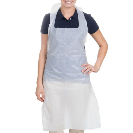 White Disposable Aprons Flat FDA and CE Certified (x100) - Chroma Gel